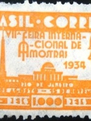 Selo postal do Brasil de 1934 Feira Amostras 1000 N
