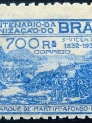 Selo postal do Brasil de 1932 Martim A. de Souza em S.Vicente