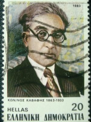 Selo postal da Grécia de 1983 Konstantinos Kavafis