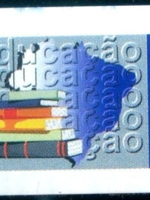 Selo postal do Brasil de 1997 Mapa e Livros