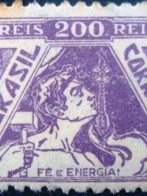 Selo postal do Brasil de 1939 Fé e Energia