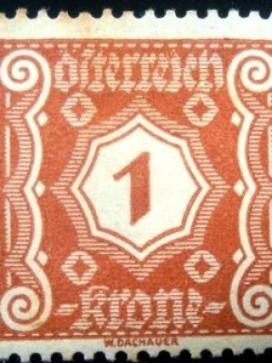 Selo postal da Áustria de 1922 Digit in octogon 1