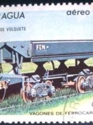 Selo postal da Nicaragua de 1983 vagão de despejo