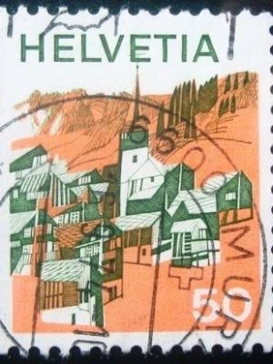 Selo postal da Suíça de 1973 Ernen