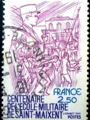 Selo postal da França de 1981 Military School of Saint Maixent