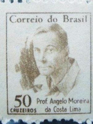 Selo postal do Brasil de 1966 Angelo Moreira Costa Lima N