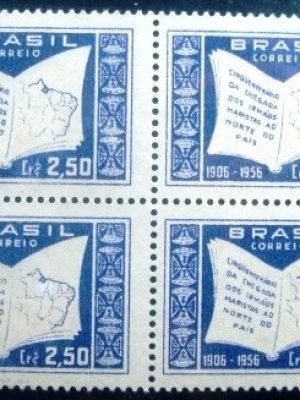 Quadra de selos postais de 1956 Irmãos Maristas