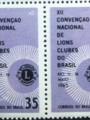 Par de selos postais do Brasil de 1965 Lions Clubes