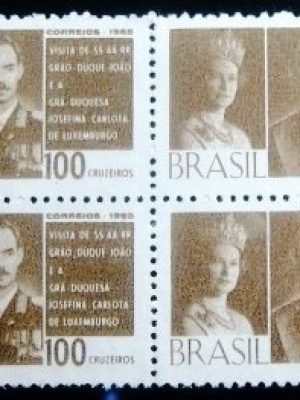 Quadra de selos postais de 1965 Grãos Duques de Luxemburgo