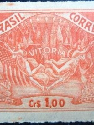Selo postal Comemorativo emitido no Brasil em 1945 - C 200 N