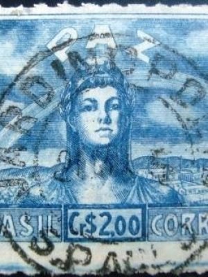 Selo postal Comemorativo emitido no Brasil em 1945 - C 201 U