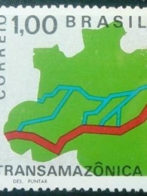 Selo postal do Brasil de 1971 Transamazônica 1