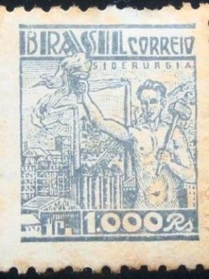 Selo postal do Brasil de 1941 Siderurgia