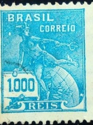 Selo postal do Brasil de 1929 Mercúrio 1000
