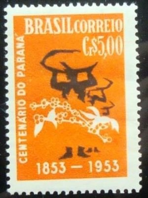 Selo postal do Brasil de 1953 Centenário do Paraná