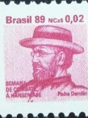 Selo postal do Brasil de 1989 Padre Damião de 1989 H 26 N