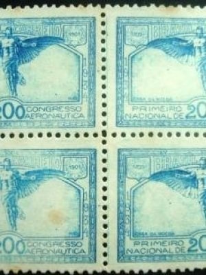 Quadra de selos Comemorativos emitidos no Brasil em 1934 - C 65 N