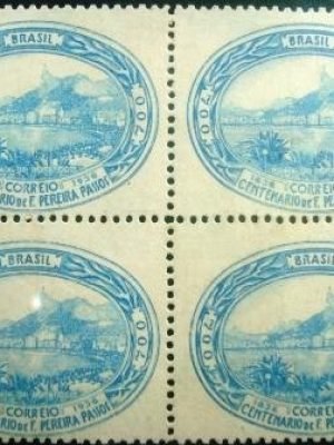 Quadra de selos postais comemorativos emitidos em 1937 - C 113 N