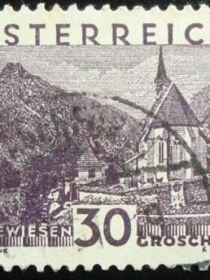 Selo postal da Áustria de 1929 Seewiesen