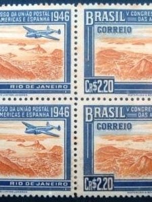 Quadra de selos comemorativos emitidos em 1946 - C 219 N