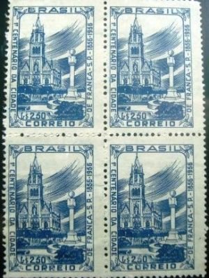 Quadra de selos postais comemorativos de 1956 - C 379 M