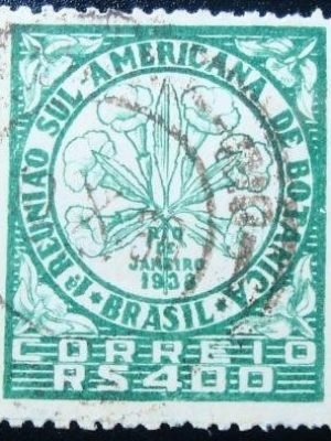 Selo postal do Brasil de 1939 Reunião Botânica - C 135 U