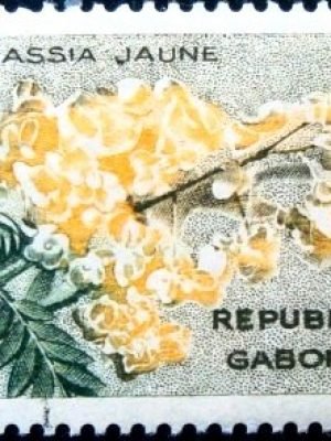 Selo postal do Gabão de 1961 Golden Shower Tree 3