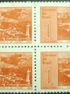 Quadra de selos postais do Brasil de 1961 Ouro Preto