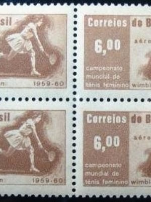 Quadra de selos postais do Brasil de 1960 Maria Ester Bueno