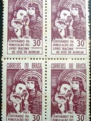 Quadra de selos postais do Brasil de 19658 José de Alencar