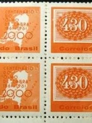 Quadra de selos postais do Brasil de 1961 Olho-de-gato