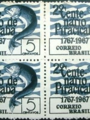 Quadra de selos postais do Brasil de 1967 Rio de Piracicaba