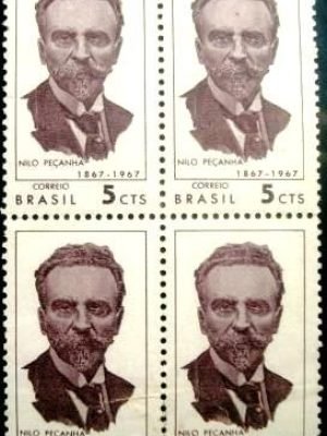 Quadra de selos postais do Brasil de 1967 Nilo Peçanha 580 N