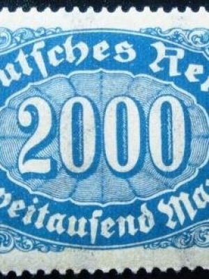 Selos postal da Alemanha Reich de 1923 Mark Numeral 2000