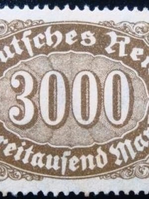 Selos postal da Alemanha Reich de 1923 Mark Numeral 3000