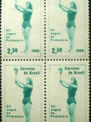 Quadra de selos postais do Brasil de 1960 XII Jogos Primavera