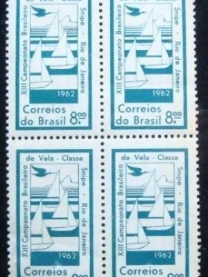 Quadra de selos postais do Brasil de 1962 Brasileiro de Vela
