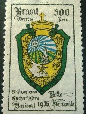 Selo postal comemorativo do Brasil de 1936 C 112 N
