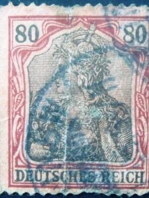 Selo postal da Alemanha Reich de 1902 Germania 80