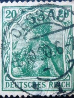 Selo postal da Alemanha Reich de 1922 Germania 20