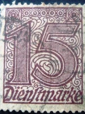 Selo postal da Alemanha de 1920 Official Stamp 15
