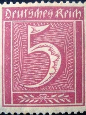 Selo postal da Alemanha Reich de 1921 Numeral
