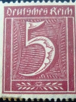 Selo postal Alemanha Reich de 1921 Numeral 5