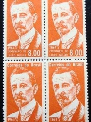 Quadra de selos postais do Brasil de 1964 Lauro Müller