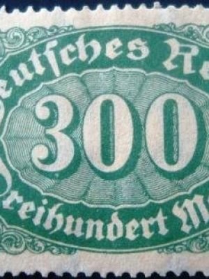 Selos postal da Alemanha de 1923 - Mark Numeral 300