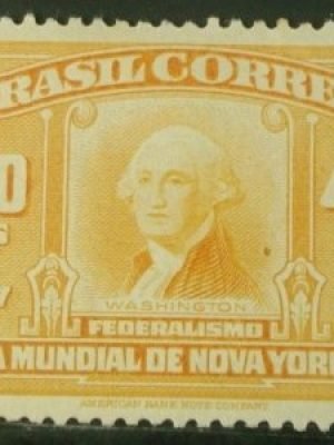 Selo postal do Brasil de 1939 George Washington N
