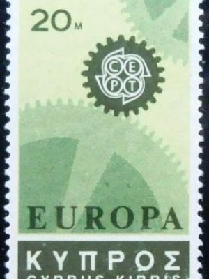 Selo postal do Chipre de 1967 EUROPA/CEPT 1967 Cogwheel 20