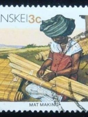 Selo postal do Transkei de 1984 Mat maker