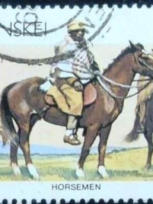 Selo postal do Transkei de 1984 Horsemen