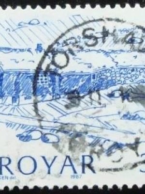 Selo postal das Ilhas Faroe de 1987 Depil on Borooy